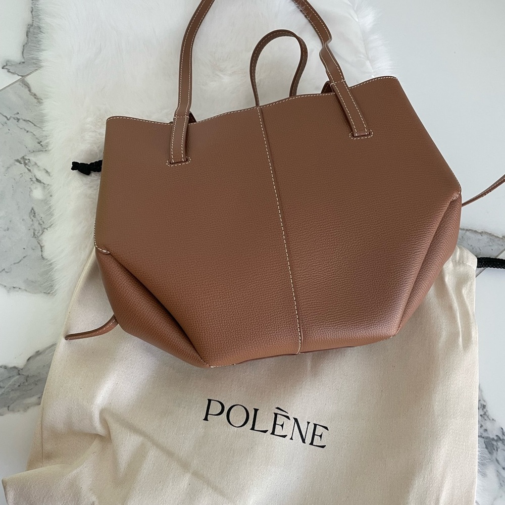 Polene Camel Leather Cyme Mini Tote Bag- Pristine Condition 🤩🤩